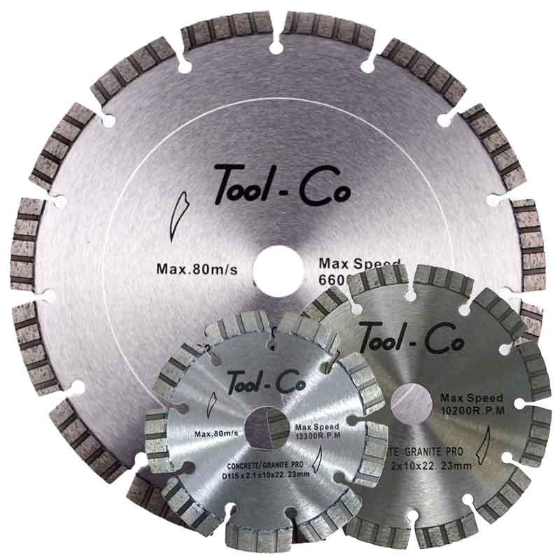 Tool-Co Segmented Concrete Pro Dry Cutting Diamond Blades